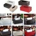 thumbnail image 3 of AMLESO PU Leather Tissue Box Cover Toilet Paper Holder Home Car Tissue Holder White, 3 of 7