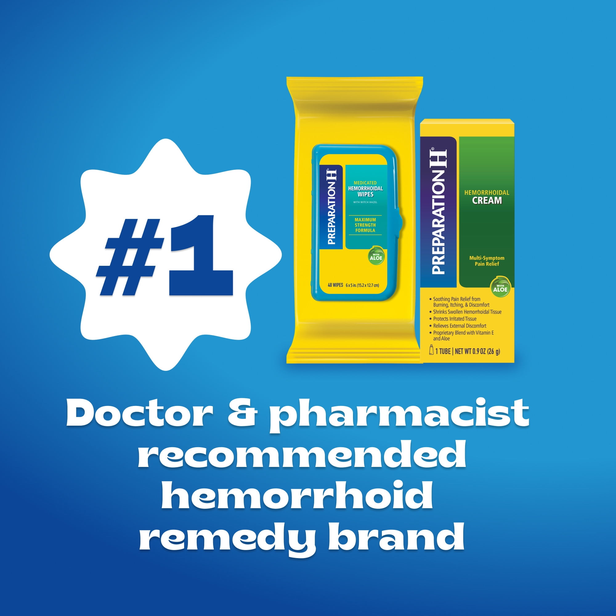 Preparation H Maximum Strength Hemorrhoid Cream With Aloe for Soothing Relief, 0.9 Oz