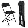 thumbnail image 2 of Tcbosik 4 Pack Folding Chairs, Heavy Duty Foldable Chair, Portable Plastic Seat with Metal Frame for Indoor Outdoor Dining Party Wedding, Black, 2 of 11