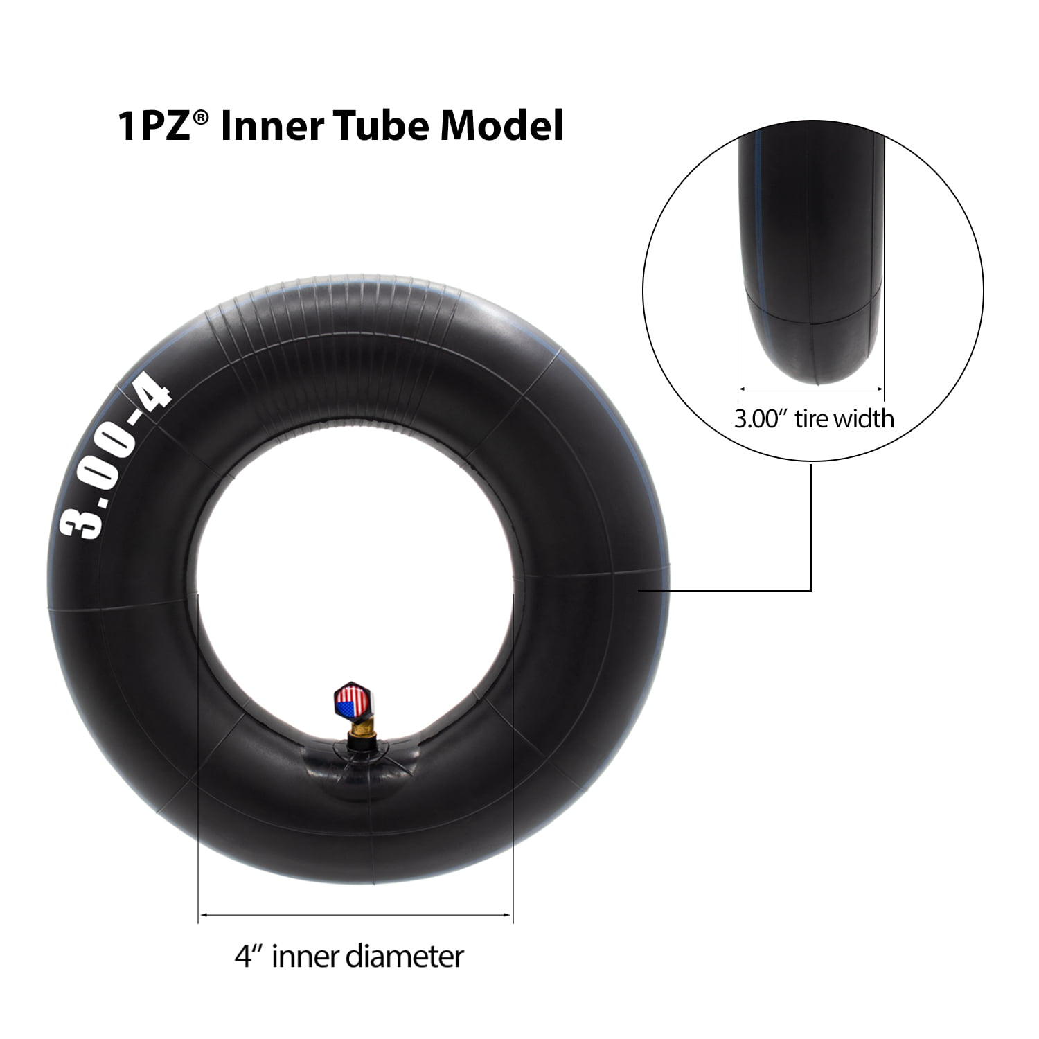 260x85 Tire & Inner Tube Razor Bladez Pocket Rocket E300 eZip 3.00-4 10"x3" 