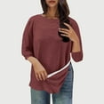 thumbnail image 2 of ZQGJB Post Shoulder Surgery Shirts for Women Tear Away 3/4 Sleeve Tops After Rotator Cuff Shirts Chemo Port Adaptive Clothing Wine L, 2 of 8