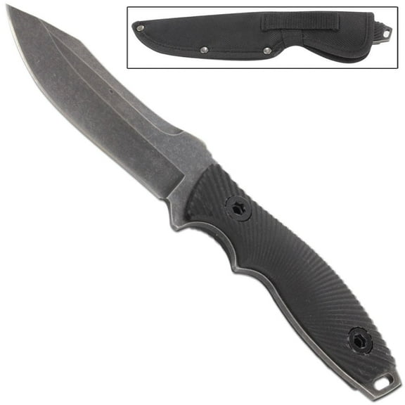 Armory Replicas Tactical Knife with G10 Handle and Stonewash Full Tang Blade Camping, Gear Fixed Blade Knife with Nylon Sheath