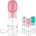 thumbnail image 1 of Botella de agua para perros de 550 ml, dispensador de agua portátil para perros, cachorros, gatos, mascotas, botella de viaje para beber agua, color rosa, 1 of 5
