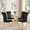Round Gold Table + Gold Black Chair, variant on 3-Piece Square Glass Dining Table Set, 36" Tempered Glass Table with 2 Velvet Dining Chairs, Modern Stainless Steel Frame, Space-Saving Design for Kitchen & Apartment