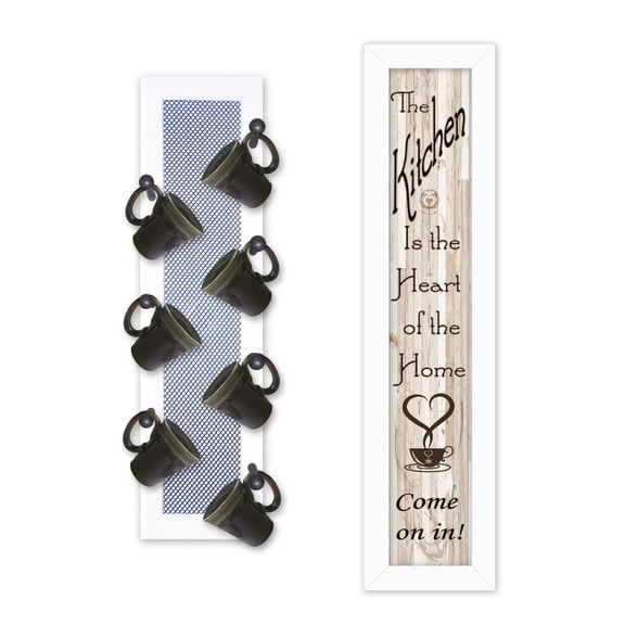 Come On In 2-Piece Vignette with 7Peg Mug Rack by Millwork Wood Multi-Color