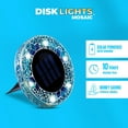 thumbnail image 4 of Bell+Howell Solar Outdoor Mosaic Disk Lights, 4 Pack Ultra-Premium Glass Decorative Pathway, Solar Outdoor Waterproof Disk, LED Pathway, Auto On/Off Lights - Blue, 4 of 7