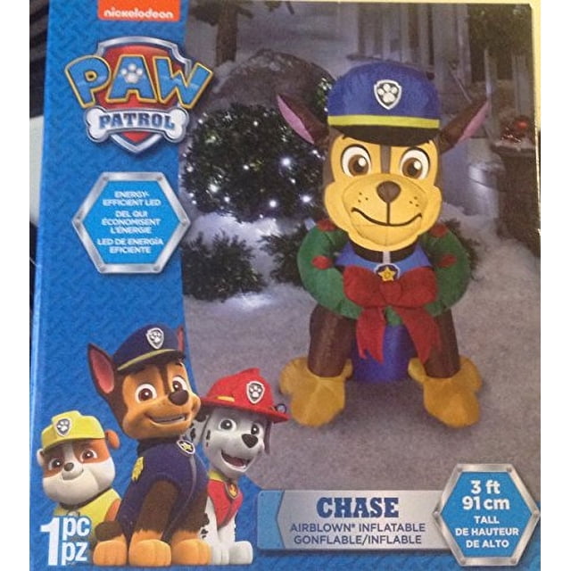Inflable de Chase The Police Pup de Paw Patrol de Gemmy de 3 Pies de Alto para Navidad