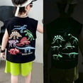 thumbnail image 2 of MEZZALL Kids & Boys Glow In The Dark Cartoon Dinosaur Sleeveless Tank Tops Shorts Outfits Sets 9-10 Stylish Baby Wear, 2 of 4