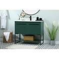 thumbnail image 2 of 40 inch single bathroom vanity in green with backsplash, 2 of 8