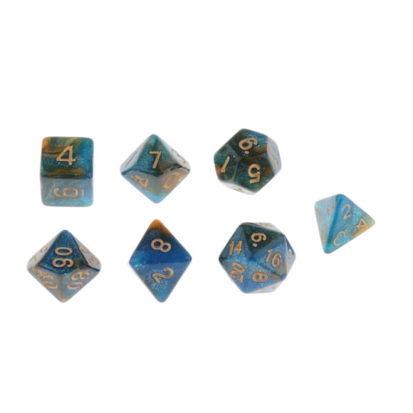 Dados poliédricos TRPG DND para juegos de dados multicaras D&D RPG Juego de mesa Juguetes Azul naranja