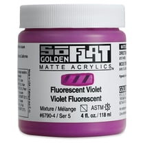 Golden SoFlat Matte Acrylic Paint - Fluorescent Violet, 118 ml, Jar