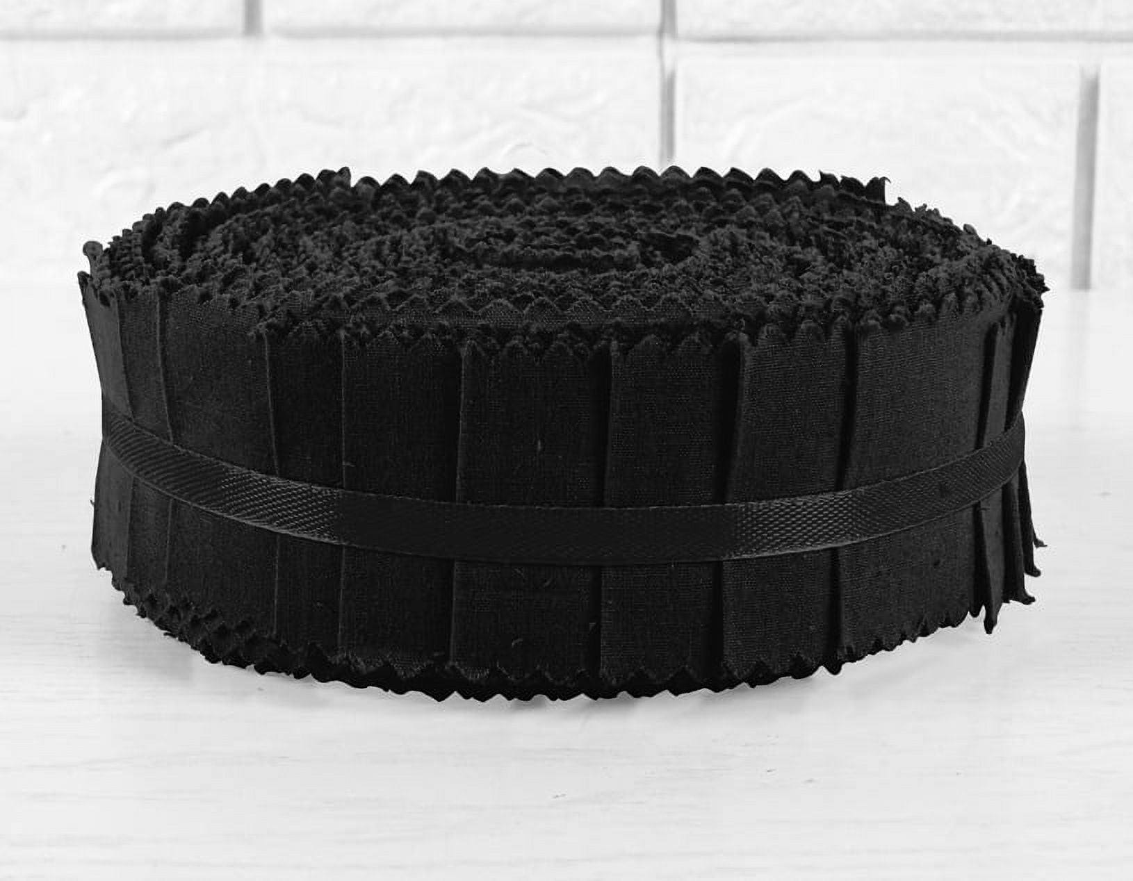 Soimoi 40Pcs Solid Black Cotton Precut Fabrics For Quilting Craft Strips 1.5 Jelly Roll