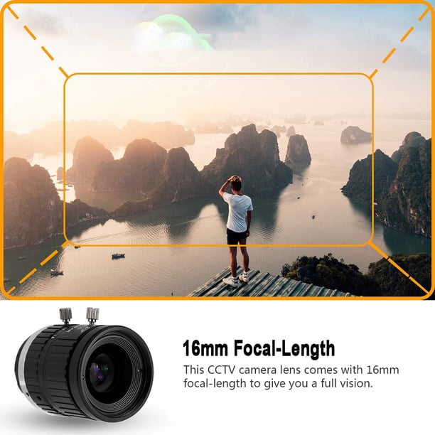 Cámara 5MP 16mm Longitud Focal CCTV HD Lente Manual 2/3 C Montaje Para Cámara De Seguridad De Vigilancia