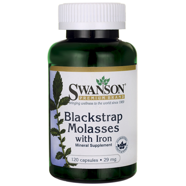 Swanson Blackstrap Molasses with Iron Capsules, 29 mg, 120 Ct