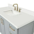thumbnail image 6 of ARIEL 49" Grey Bathroom Vanity with 1.5" Edge Pure White Quartz Countertop & Backsplash, Center Rectangular Sink, 2 Soft Closing Doors, 9 Full Extension Dovetail Drawers, Toe Kick, Satin Brass, 6 of 9