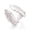 Silver, variant on 18K-Plated Stainless Steel Wing Fashion Womens Polished Open Ring Gold Adjustable R214