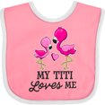 thumbnail image 3 of Inktastic My Titi Loves Me with Two Flamingos Boys or Girls Baby Bib, 3 of 4