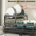 thumbnail image 5 of Adjustable Dish Drying Rack & Drainboard Organizer for Kitchen Plates, Over Sink Countertop, Cutlery Storage with Drain Rac, 5 of 9