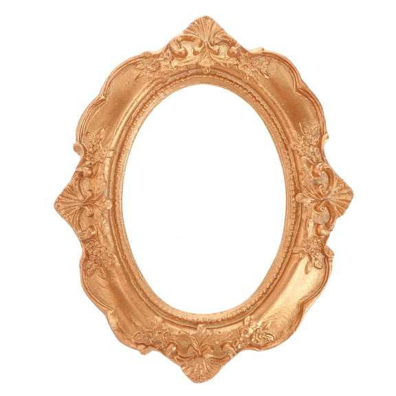 LOLIPPYY Luxury Design Oval Frame Golden Resin Photo Frame for Living Room 1Pack