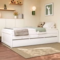 thumbnail image 2 of Bellemave Twin Size Platform Bed with Storage Drawers, Wood Twin Bed with Trundle, Twin Daybed with Drawers for Teens, Adults, White, 2 of 10
