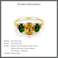 thumbnail image 4 of Gem Stone King 10K Yellow Gold Oval Checkerboard Yellow Citrine and Green Chrome Diopside Women Ring (2.39 Cttw, Gemstone Birthstone, Size 9.5), 4 of 4
