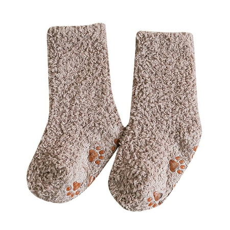 

ASFGIMUJ 3 Pairs Toddler Socks Non Baby Socks In Autumn And Winter Fashionable And Simple Solid Color Coral Velvet Floor Socks Non Toddler Socks Comfortable And Cute