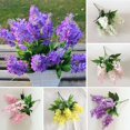 thumbnail image 3 of 5 Heads Artificial Hyacinth Fake Flowers for Office Party Wedding Home Decor White, 3 of 8