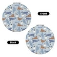 thumbnail image 2 of Uemuo Seal Fox Seagull Whales Print Compact Portable Pocket Makeup Mirror - Leather Cover, Elegant Travel Cosmetic Mirror for Purse, Pocket, and Handbag-Round Shape, 2 of 9