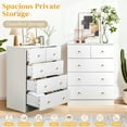 thumbnail image 2 of Ktaxon Large 5 Drawers Dresser Chests for Bedroom, Wood Chset of Drawers,Dressers Organizer for Bedroom, Living Room,Hallway, White, 2 of 18