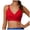 Red, variant on Women's Bikini Tops Ruched Backless V Neck Bralettes Padded Twsit Front Swim Tops with Adjustable Spaghetti Straps Sky Blue M