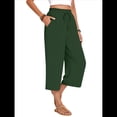 thumbnail image 3 of Pantalones Cortos para Mujer, Informales, con Cordón y Bolsillos, Holgados, de Cintura Alta y Pierna . Verde S, 3 of 6