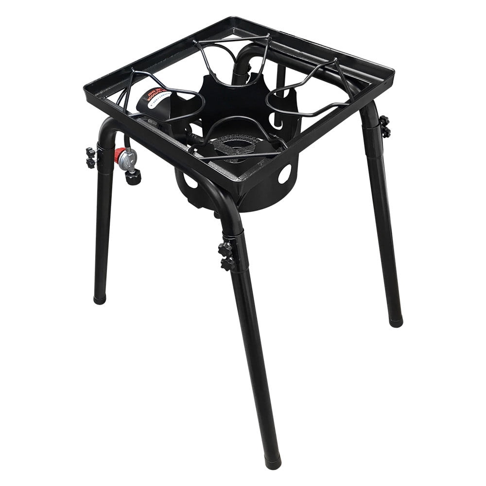 High Pressure Propane Gas Single Burner Stove 16" x 16" Surface Cooker Outdoor Cooking Removable Legs