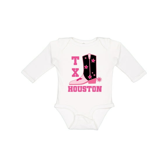 Inktastic Houston Texas Cowgirl Girls Long Sleeve Baby Bodysuit