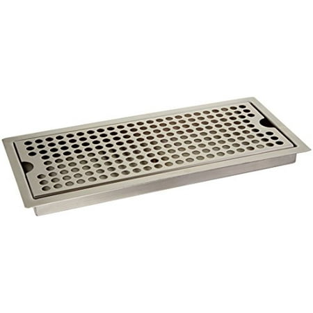 Kegco SEDP-220D Beer Drip Tray Stainless Steel Flush Mount Drip Tray w ...