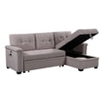 thumbnail image 6 of 84'' Convertible Pull Out Sofa Bed with USB Charging Ports and Pocket, L Shaped Upholstered Sectional Comfy Couch with Reversible Storage Chaise for Apartment, Studio, Office, 6 of 8