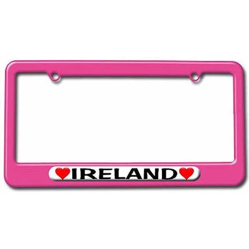 Ireland Love with Hearts License Plate Tag Frame, Multiple Colors