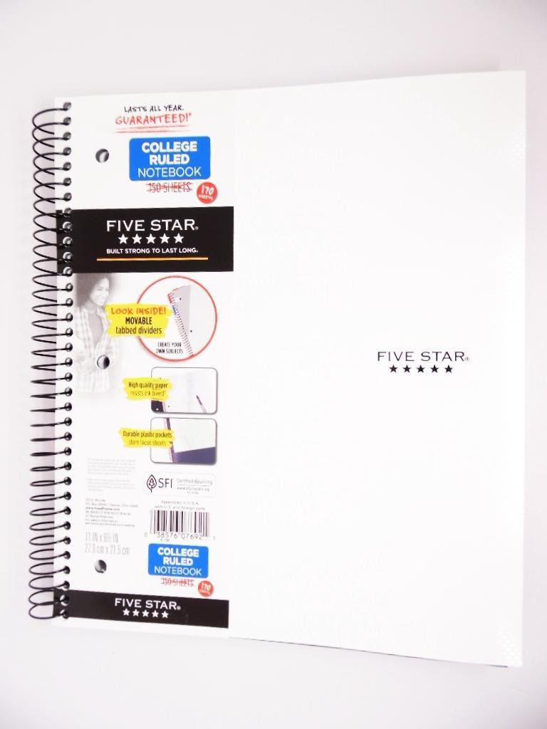 Five Star College Ruled Notebook 170 Sheets 