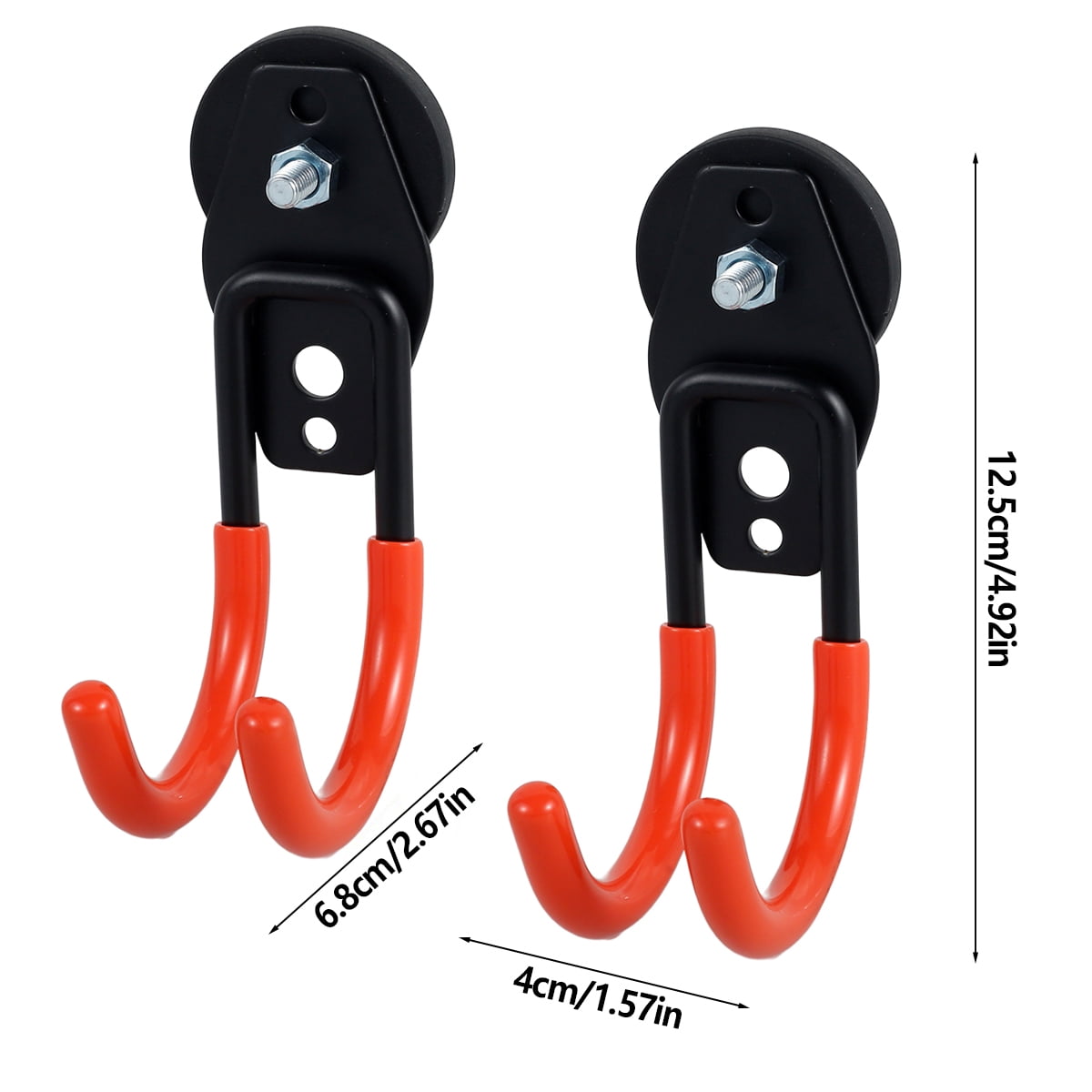 2-Pack Heavy Duty Magnetic Garage Hooks – Strong Magnet Utility Hangers with Anti-Slip Coating – Rust-Resistant Metal Organizer for Tools, Keys, and Outdoor Equipment – No-Drill Storage Solution