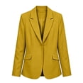 thumbnail image 5 of Plus Size Knit Blazer For Women, Solid Color Long Sleeve Cardigan Jacket With Pockets, Casual Business Work Office Blazer, Comfy Stretchy Suit Jacket Yellow XL, 5 of 6