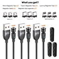 thumbnail image 6 of AUFU Magnetic Charging Cable 3Pack 6.6ft, 540 Degree 3 in 1  Magnetic Phone Charger 3A Fast Charging Data Sync, 6 of 10