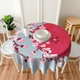 thumbnail image 6 of Japanese Cherry Blossom Round Tablecloth Thicken Desk Cloth Washable Table Cover Table Cloth for Kitchen Daily Dinning Party Tabletop Decor 60 Inch, 6 of 6