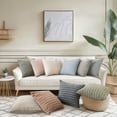 thumbnail image 2 of XWZO 12x20 inch Chenille Pillow Covers 2 Pieces Set, Rectangle Fluffy Boho Striped Decorative Cushion Covers for Couch/Sofa/Bed, Taupe-Striped (NO PILLOW INSERT), 2 of 7