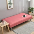 thumbnail image 3 of Dowbom Armless Futon Slipcover Full size,Stretch Futon Cover for 3 Seater Furniture Protector with Elastic Bottom Dust-Proof Jacquard Sofa Bed Slipcover for Without Armrests Couch Bed-Pink, 3 of 8