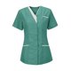 thumbnail image 5 of Top médico para mujer con bolsillos, camiseta para cuidado de mascotas, salón de belleza, cuidado de la salud Verde Talla L, 5 of 9