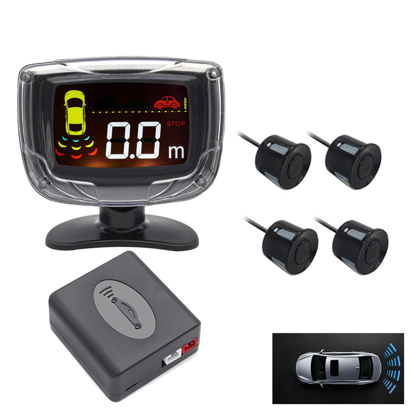 LED Display Car 4 Parking Sensor Reverse Audio Backup Radar Alarm System Black 