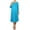 Turquoise, variant on Women's Plus Size Casual 3/4 Sleeves Basic A-Line Pleated Solid Midi Dress