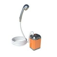 thumbnail image 1 of Graflsoa Pompe de Douche Électrique Portable Extérieure avec Batterie 9000mAh, Tuyau 2m, et Modes de Pulvérisation Réglables pour Camping, Chantiers de Construction et Maisons Rurales - Options Bleu/orange, 1 of 6