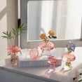 thumbnail image 2 of Juego de 10 setas de vidrio rosa Vase Glasseam para centros de mesa, 2 of 8