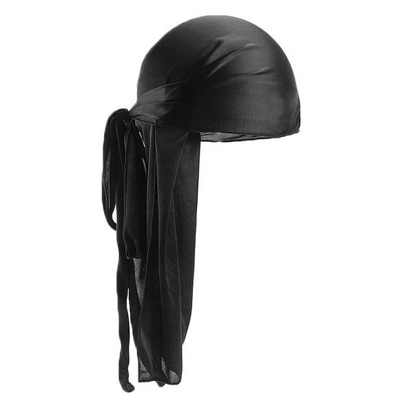 Aunavey Satin Silk Head Wrap Durag Long Tail Beanies for Men Headwraps Pirate Cap