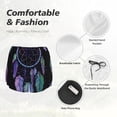 thumbnail image 4 of Salouo Dreamcatcher With Colorful Feathers Print Women's 2 in 1 Running Shorts Double-Layer Shorts Athletic Workout Gym Yoga Shorts Running Shorts for Women-X-Large, 4 of 7